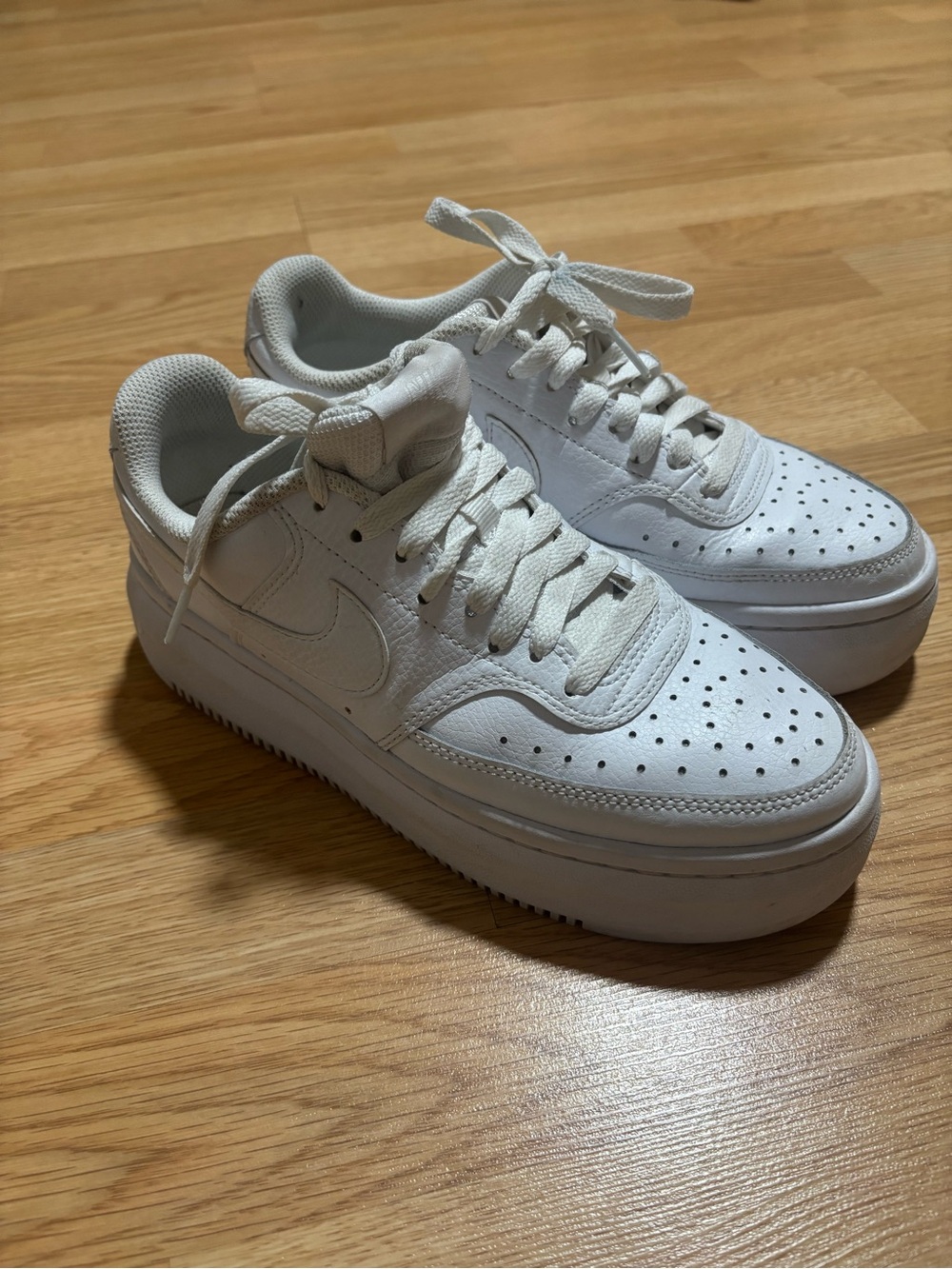 “Nike” Women's Court Vision Alta Platform Leather Sneakers Size 7.5